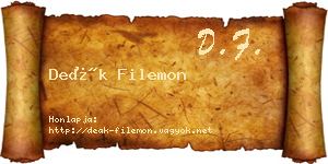 Deák Filemon névjegykártya