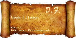 Deák Filemon névjegykártya